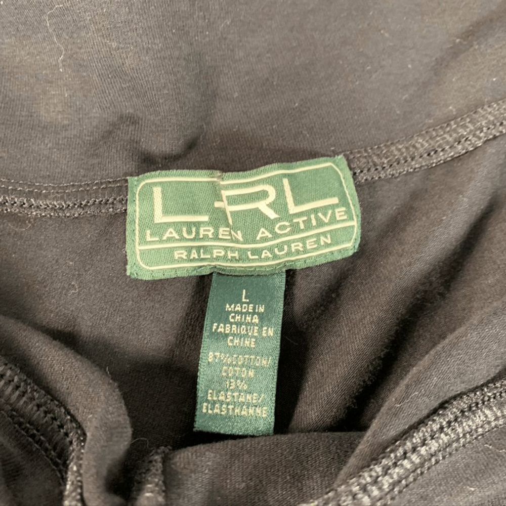 Ralph Lauren Active Pants Large Pull On Women's Stretch Cotton‎ Blend L Black - Picture 3 of 6